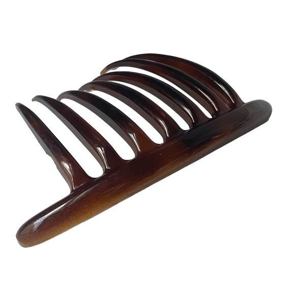 1980s Victorian Inspired Faux Tortoise Shell Lucite Oversized Tall Hair Comb - Picture 2 of 4